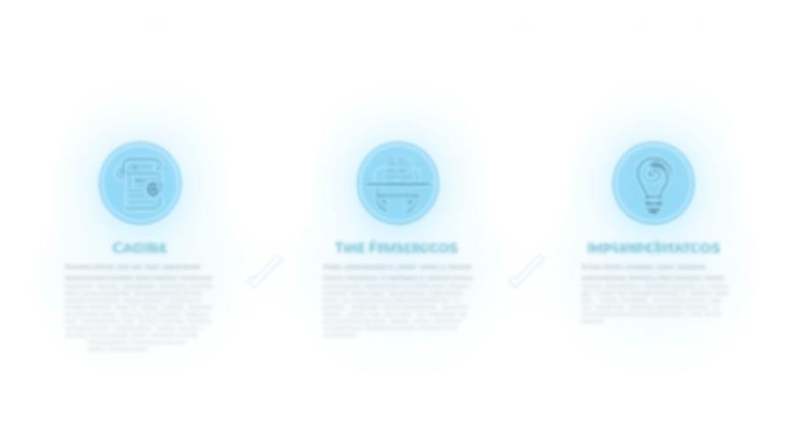 Representación gráfica del proceso de trabajo en tres pasos con iconos financieros